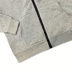 เสื้อฮู้ดโอเวอร์ไซส์หนานุ่ม ผ้าฝ้าย 100% ล้างสีแบบแอซิดวอช คุณภาพสูง สั่งทำได้ ซิปยาวเต็มตัว ผ้าฟลีซ พิมพ์ลายหัวกะโหลก สไตล์สตรีทแวร์ สีเทา - Product Image 5