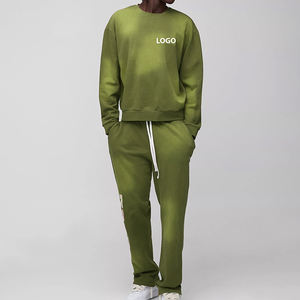 Ensemble de survêtement streetwear personnalisé en coton uni pour hommes, pantalon de survêtement et sweat à capuche épais - Product Image 6