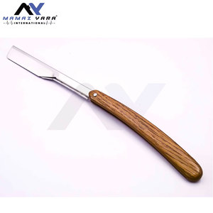 Single Blade Stainless Steel Straight <b>Razor</b> Premium Wooden Handle Barber Changeable Blade Shaving <b>Razor</b> Face <b>Mens</b> Grooming - Product Image 3