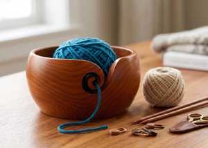 Large Capacity Wooden Yarn Bowl Premium Yarn Storage Solution For Crochet Knitting And Fiber Art Projects - Product Image 5