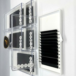 Premium Eyelash Extensions <b>Individual</b> Tray <b>Lash</b> 12/16 Lines Matte Black CC/DD/M/L Curl Private Label Synthetic Hair Natural Long - Product Image 5