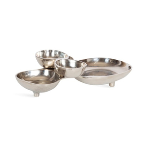 Juego de Cuencos de Metal Plateado con Base, Multi-sección, para Servir, Decoración de Mesa, Centro de Mesa Moderno, para Condimentos - Product Image 4