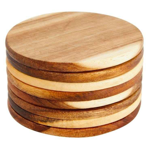 Handmade Eco-Friendly Acacia Wood Contemporary <b>Coaster</b> Set Holder Natural <b>Drink</b> <b>Coasters</b> by blossom craft india - Product Image 4