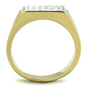 TK2048-Stainless Steel <b>Ring</b> with AAA Grade CZ IP Gold(Ion Plating) in Clear Dishes & <b>Plates</b> - Product Image 3