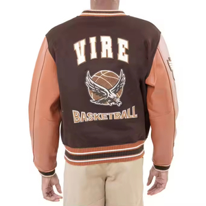 Wholesale High Quality Custom Logo Mens Fashion Varsity <b>Jacket</b> Chenille Embroidery Casual Slim Fit Bomber Baseball <b>Jackets</b> - Product Image 6
