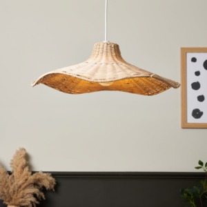 Pantalla de Lámpara Colgante de Ratán Hecha a Mano, Estilo Europeo y Asiático, Ecológica, Tejida, para Uso en Interiores - Product Image 6