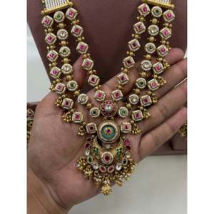 Vedika Premium Heritage Gold Plated Bridal Long Necklace & Earring Set - Product Image 2