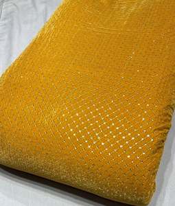 Luxury Velvet Embroidery <b>Fabric</b> With Sequin Beads Designer Soft Velvet Textile For Women Dress And Dubai Fashion Export Quality - Product Image 2