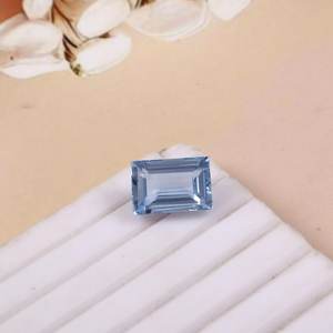 Aigue-marine bleue naturelle taille émeraude facettée 2,00 carats, pierre précieuse lâche certifiée par un tiers pour la fabrication de bijoux de Zubeda Gems - Product Image 4