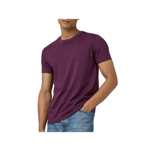 Camiseta de Algodón de Color Sólido para Hombre, Manga Corta, Cuello Redondo, Corte Regular, Informal, Tejido de Punto Jersey, Tinte Liso - Product Image 5