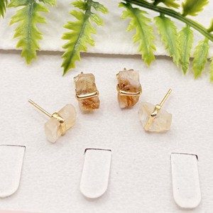 Raw Moonstone <b>Stud</b> <b>Earring</b> Center Bezel <b>Set</b> Handmade Natural Gemstone June Birthstone Jewelry Gift for Women - Product Image 5