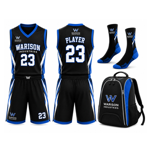 Warison Industries Custom Basketball Uniform Kit Jersey Shorts Socks Backpack Set Sublimation Team Wear Unisex Adult - Product Image 3