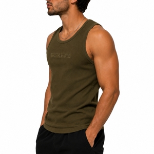 Camiseta sin mangas acanalada personalizada para hombre, tela suave, ajuste cómodo, diseño sin mangas, camiseta de gimnasio, ropa deportiva de primera calidad para hombre - Product Image 3