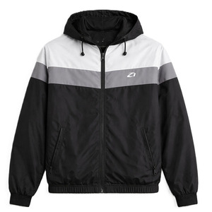 Manufacturer Wholesale Custom <b>Lightweight</b> Nylon Polyester Sports Men Hooded Contrast Color Block Men's <b>Jackets</b> Windbreaker Bulk - Product Image 2