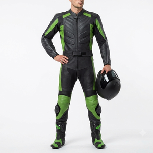 Combinaison de moto en cuir pour homme avec protections homologuées CE, design aérodynamique Speed Hump ventilé et durable - Product Image 5