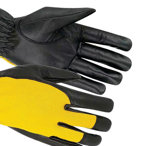Gants de travail en cuir jaunes et noirs, paume antidérapante, poignet renforcé, gants de sécurité polyvalents, imperméables, ignifuges, sans latex - Product Image 5