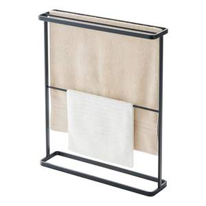 Étagère à serviettes moderne à 4 niveaux en métal, support de rangement pour serviettes de bain surdimensionnées, pour le salon, couleur noire - Product Image 4