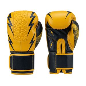 Professional Sports Training Black Gold Boxing Gloves Premium Synthetic Leather Ergonomic Design Breathable Gloves - Product Image 4