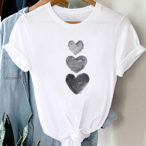 Camiseta de Mujer, Corte Ajustado, Cuello Redondo, Manga Corta, Tejido de Lana, Informal, Primavera/Verano - Product Image 1