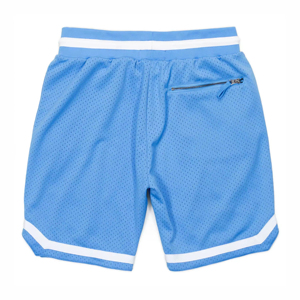 Custom Logo Blue Mesh Basketball Shorts Drawstring Closure Breathable Unisex Adult Summer Regular Fit - Product Image 3