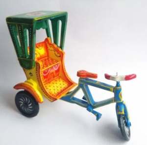Décoration d'intérieur Rickshaw en bois peinte à la main Theperfectbazaar - Product Image 3