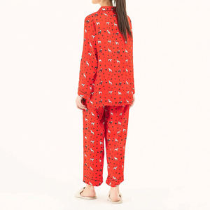 Elegante Conjunto de Pijama de Algodón para Mujer, Dos Piezas, Ropa de Dormir, Diseño Elegante, Manga Larga, Ropa de Dormir Cómoda, Logotipo Personalizado - Product Image 3