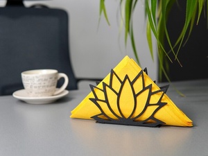 Floral Paper Napkin Holder Square Black Rose Design <b>Table</b> Decor - Product Image 5