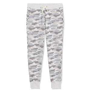 Pantalones Deportivos de Camuflaje Gris para Mujer, Cintura Media, Cordón Ajustable, Largura hasta el Tobillo, Casuales, para Otoño, con Bolsillos, Tejido de Algodón y Elastano - Product Image 1
