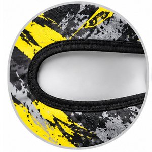 Pasamontañas Unisex para Adultos, Transpirable e Impermeable, con Diseño de Camuflaje Negro, Amarillo y Gris, con Abertura para los Ojos y Cubre Cuello - Product Image 4