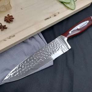 Couteau de chef artisanal en acier inoxydable, éco-responsable, jetable, pour droitier, avec lame Damas - Product Image 5