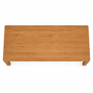 Table à manger rectangulaire contemporaine en teck massif, écologique, avec plateau fendu et pieds carrés, 10 places - Product Image 4