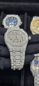 Reloj Cronógrafo Mecánico de Lujo con Diamantes Moissanite, Totalmente Cubierto de Piedras, Unisex, Estilo Hip Hop, Correa de Acero Inoxidable de 16 mm - Product Image 4