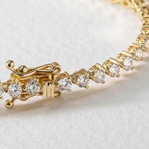 Pulsera de tenis de diamantes cultivados en laboratorio redondos de 3.00 MM con engaste de oro, joyería fina de lujo para compromiso, fiesta o regalo de boda - Product Image 4
