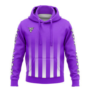 Sweat à capuche personnalisé en molleton bouclette violet rayé pour homme – Pull décontracté à manches longues avec cordon de serrage pour la course à pied - Product Image 1