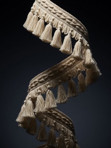Frange en dentelle de coton faite à la main de style bohème pour rideaux, décoration d'intérieur et couture - Product Image 3