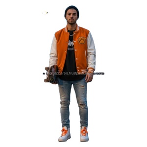 Veste universitaire personnalisée 100% laine, streetwear, haute qualité, coupe-vent, veste d'hiver pour homme avec doublure en coton - Product Image 5