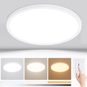 Plafoniera Moderna a 12 LED Ultra Sottile da 0,67 Pollici, Dimmerabile, Luminosità Regolabile, 3000K/4500K/6000K Selezionabile, 22 Pollici - Product Image 1