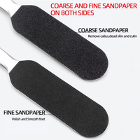 Râpe à pieds en acier inoxydable double face à long manche, avec ponçage pour éliminer les callosités, design innovant, fabrication sur mesure, numérique USB