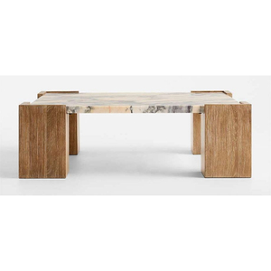 <b>Modern</b> Minimalist Midcentury <b>Modern</b> Eco-Friendly Metal <b>Coffee</b> <b>Table</b> Marble Top Wood Frame Handmade Living Room Furniture - Product Image 4