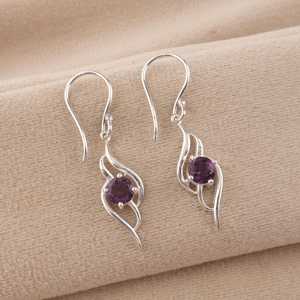 Pendientes Colgantes de Plata de Ley 925 con Baño de Oro y Amatista NG-033 de Nikhil Gems, Joyería Elegante Hecha a Mano con Gema Púrpura, a la Moda - Product Image 5