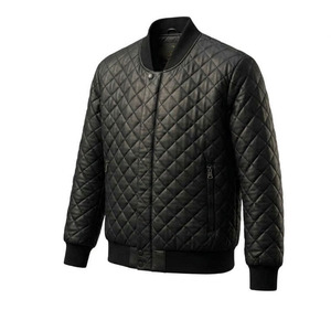 Blouson Bomber Décontracté Hiver Homme – Qualité Supérieure, Polyester Coton, Fermeture Éclair, Col Montant, Tissu Toile Matelassé - Product Image 1