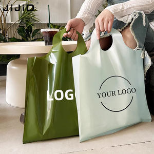 Jijid Custom Herbruikbare Middelgrote Winkel Verpakking Kleurrijke Polyethyleen Plastic Boodschappentassen Met Gepersonaliseerd Logo - Product Image 2