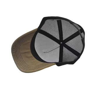 Unisex 6-Panel Mesh Trucker <b>Cap</b> Adjustable Solid Brown Casual <b>Baseball</b> Hat Spring Summer Style Striped Logo Left Panel - Product Image 6
