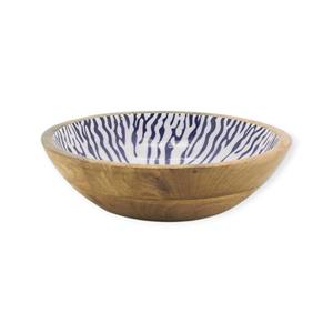 Green Leaf Printed <b>Enamel</b> Wooden <b>Bowl</b> for Fresh Dining Look Kitchen Serving and Decorative Table Style Garden - Product Image 2