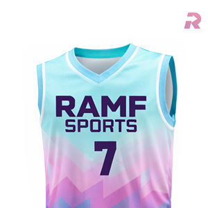 เสื้อบาสเก็ตบอลคุณภาพสูงสั่งทำได้  แบบยูนิเซ็กซ์ ไซส์ใหญ่ ระบายอากาศได้ดี ทนทาน ผ้าตาข่าย พิมพ์ลายแบบซับลิเมชั่น พร้อมชื่อและหมายเลข สำหรับทีมกีฬา - Product Image 3