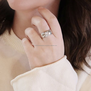 Igi/gia แล็บตัดเพชรวินเทจ14K สีเหลืองแหวนแต่งงาน/งานหมั้นใส่ได้ทั้งชายและหญิงสีขาวทองคุณภาพดีสำหรับงานปาร์ตี้ครบรอบ-คุ้มค่า - Product Image 1