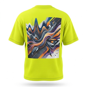 OEM Men's Waffle Knit Cotton O-Neck T-<b>Shirt</b> Heat-Transfer Printed Custom Logo Regular Fit Anti-shrink Short Sleeve Manufacturer - Product Image 2