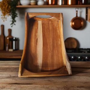 Handmade Teak Wood Serving Tray with Handles: Rustic <b>Kitchen</b> <b>Decor</b> Custom Design Wholesale Solid Wood Rectangular Serving Tray - Product Image 3