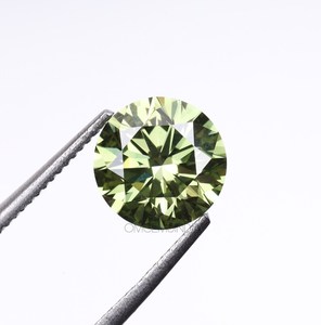 Diamante Verde de Corte Redondo de Lujo, Cultivado en Laboratorio, Piedra Suelta CVD/HPHT, Diamante Verde para Joyería, Anillos, Pendientes, Venta al por Mayor - Product Image 2