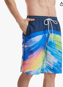 Traje de Baño Casual para Hombre, Talla Grande, Estampado, Poliéster/Algodón, Shorts de Playa y Surf, Ligeros para Verano - Product Image 2
